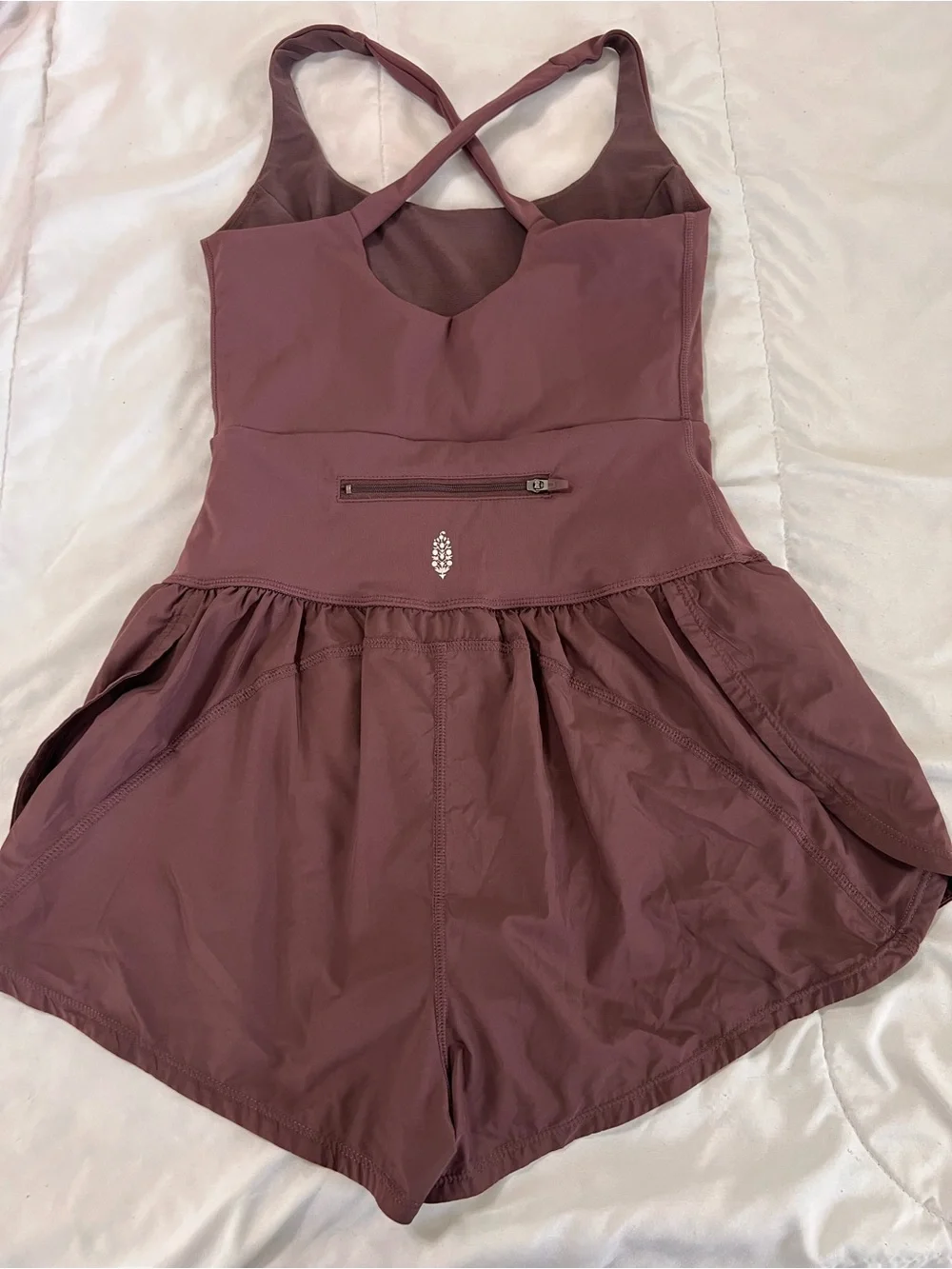 Free People Movement Righteous Runsie Womens XS Athletic Romper Burgundy Clove